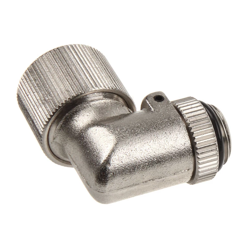 90 Degree Fitting G1/4 Inch to 13/10mm - Compact, Silver