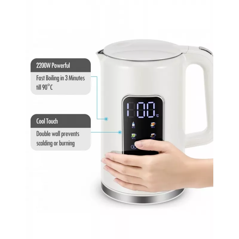 Electric kettle Forme FKG-8217, cordless, stainless steel, 1.7 L capacity