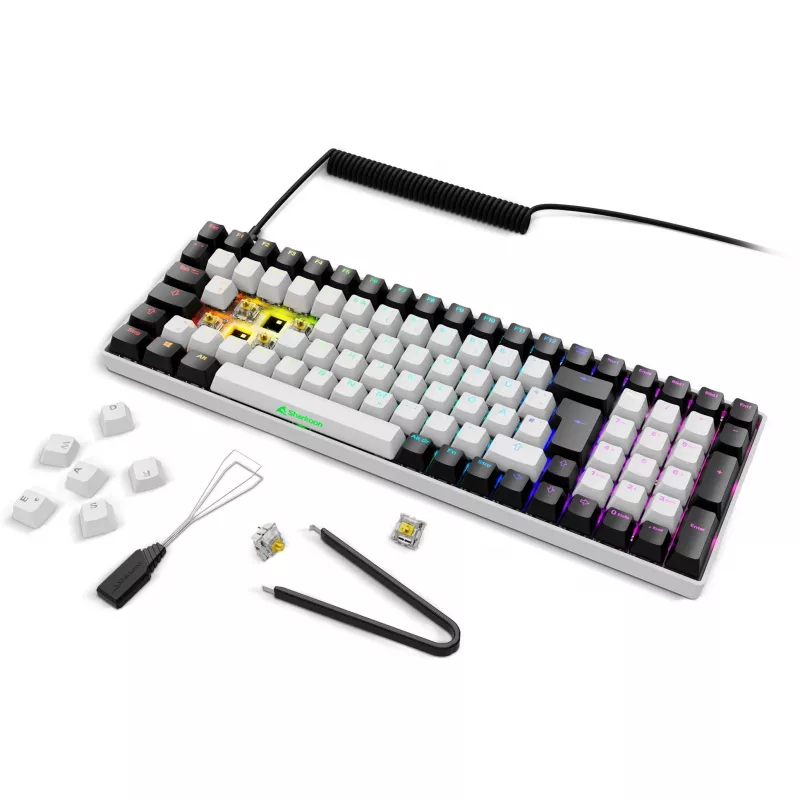 Sharkoon SKILLER SGK50 S2 White DE-Layout Gateron Yellow Keyboard