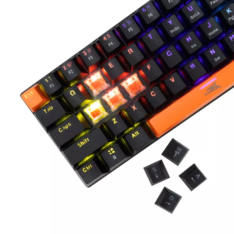 Mechanical Keyboard Baracuda Dolphin Black US layout with Red switches
