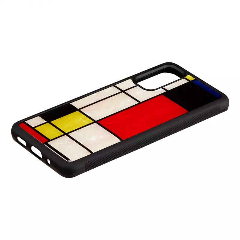 Protective phone case iKins for Samsung Galaxy S20, Black Mondrian design