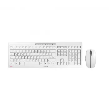 CHERRY Stream Desktop keyboard Mouse included Office RF Wireless QWERTZ German White
