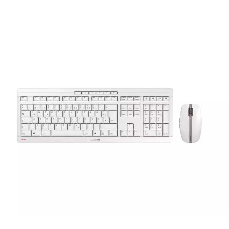 CHERRY Stream Desktop keyboard Mouse included Office RF Wireless QWERTZ German White