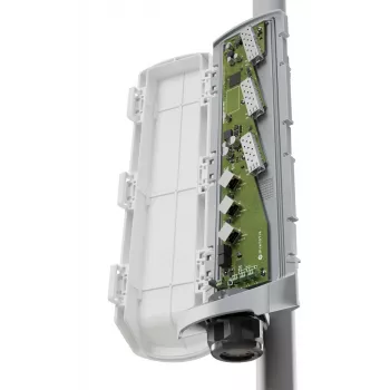 Network switch MikroTik CSS606-1G-2Gi-3S+OUT 6-port switch with 1G and 10G SFP+ uplinks