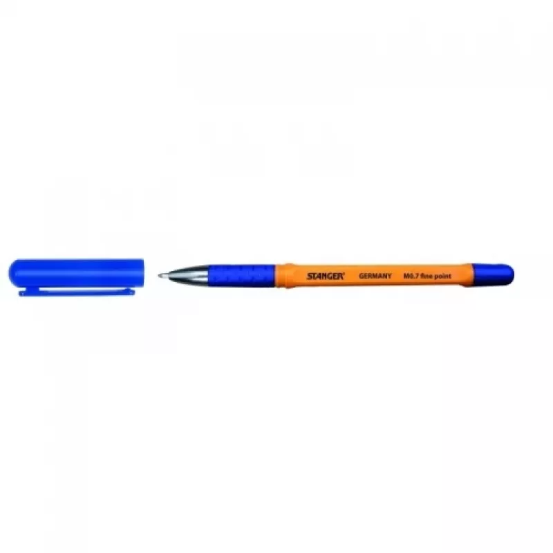 Ball point pen Stanger 18000300056 0.7 mm fine point with softgrip, blue ink