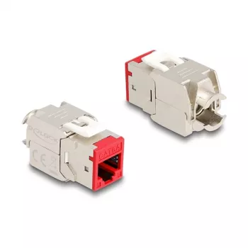 DeLOCK keystone module 88115 Flat Red RJ-45 10 pcs