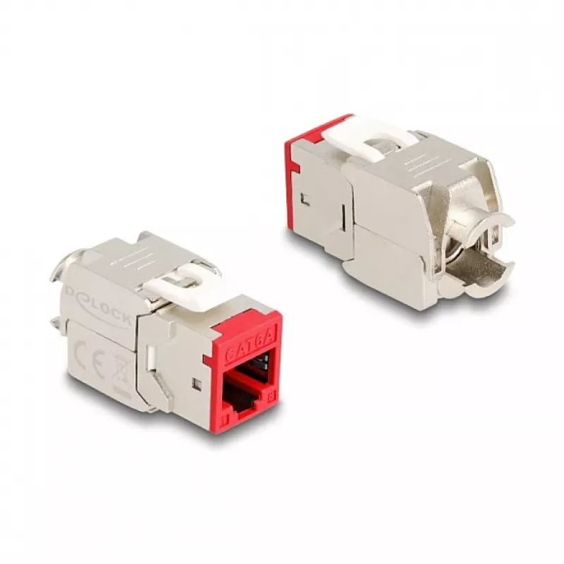 DeLOCK keystone module 88115 Flat Red RJ-45 10 pcs