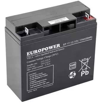 Sealed Lead-Acid AGM Battery europower EP Series 12V 17Ah – Service Life 6–9 Years