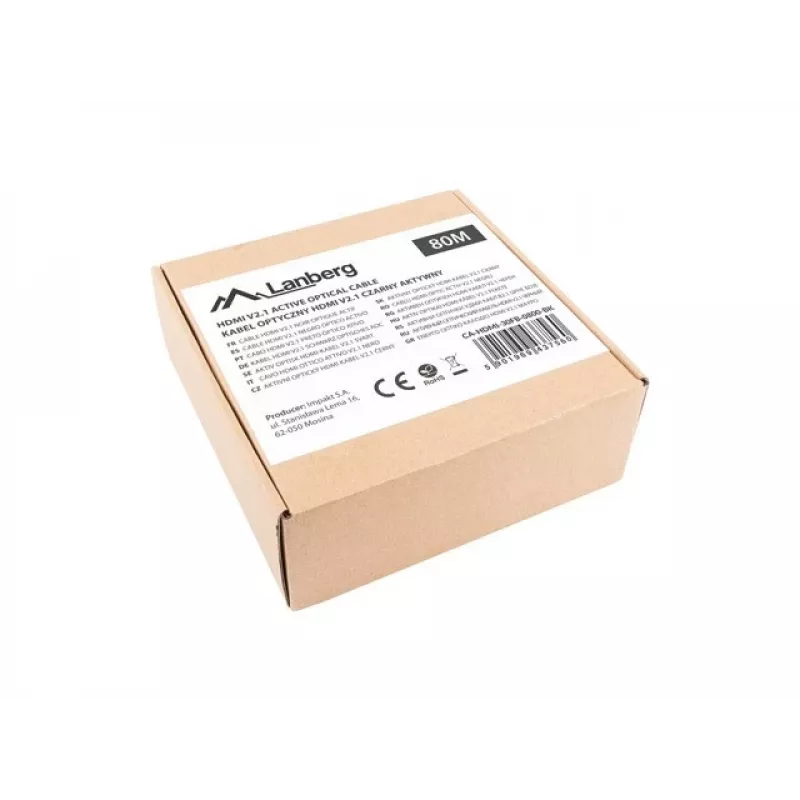 HDMI CABLE M/M V2.1 80M 8K BLACK OPTICAL AOC LANBERG