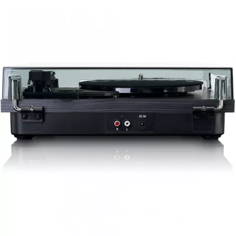 Belt-drive audio turntable Lenco LS-10 Black with built-in speakers, 33/45 RPM, RCA out, headphone jack