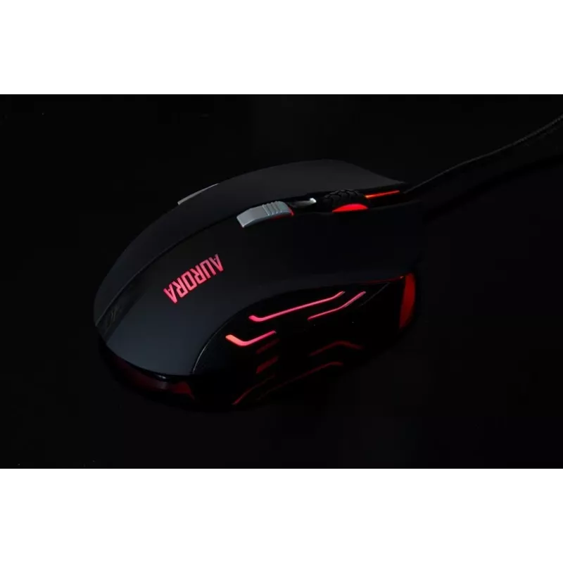 Wired optical mouse IBOX Aurora A-1 — right-hand, 6 buttons, 2400 DPI, USB Type-A, LED illumination, 1.8 m cable