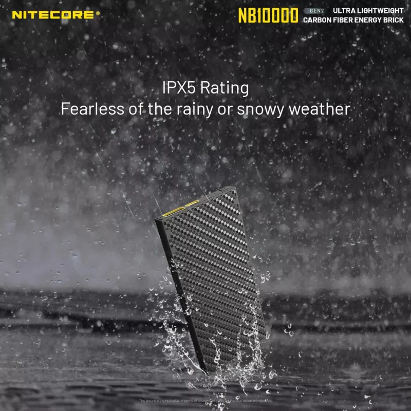 Portable Power Bank Nitecore NB10000 — 10000 mAh, USB‑A + USB‑C, 38W total output, grey