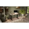 Desk with electric height adjustment MOON 121x67x72-120 black/tan