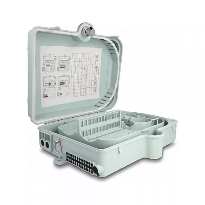 DeLOCK Fiber Optic Distribution Box 24 Port IP65 Waterproof Grey