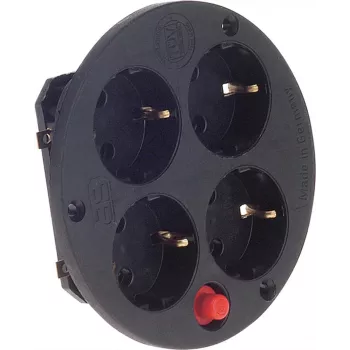 Socket outlet 4-fold Bachmann 900.187 thermoplastic 4-socket power unit