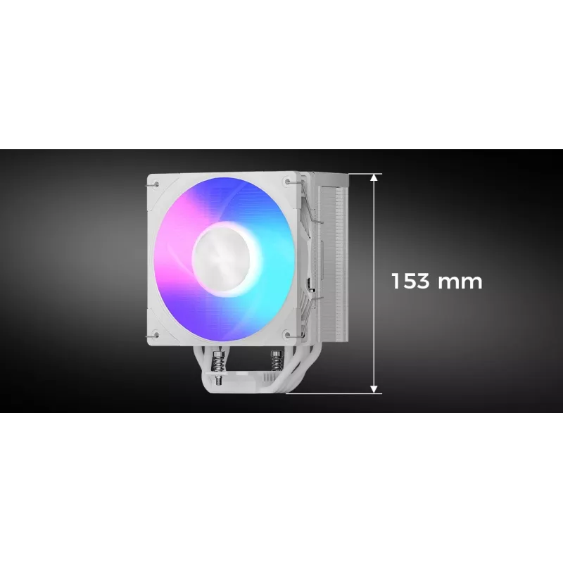 CPU air cooler MODECOM Volcano 0C T721 ARGB 120 white, single-tower, 120 mm fan
