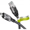 Wentronic goobay - Network Cable - 24 pin USB-C (M) to RJ-45 (M) - 1,0m - 6 mm - FTP - CAT 6 - USB 3,1 - braided cable - Black, Silver (70696)