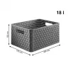Drawer storage unit Rotho Country Black 3-drawer anthracite polypropylene 325×375×712 mm with wheels