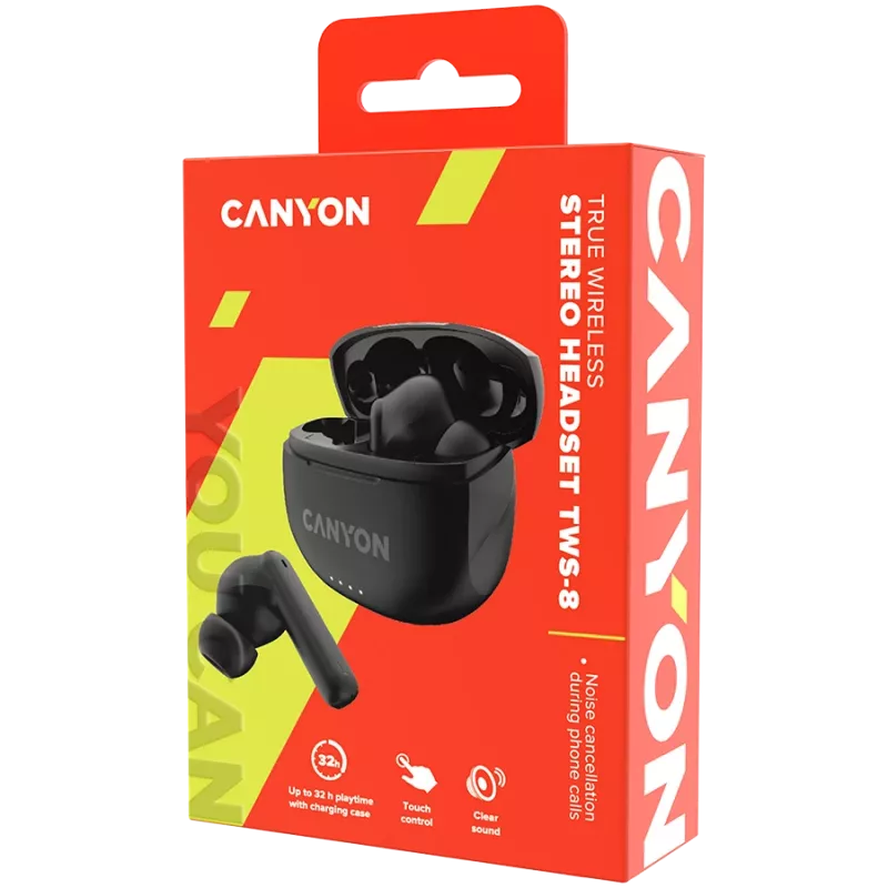 Bluetooth Headset TWS-8 ENC Earbuds/BT 5.3 black