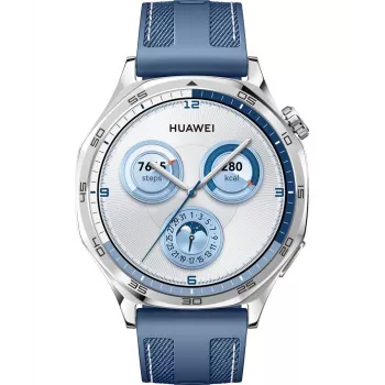 Smartwatch HUAWEI WATCH GT5 46mm — 1.43 inch AMOLED, GPS, 524 mAh, stainless steel case, blue woven band