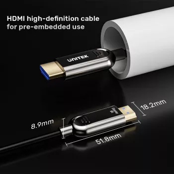 HDMI cable Unitek C11085GY01-15M — HDMI Type A to A, 30 m, HDMI 2.1, 8K@60Hz, 4K@144Hz, gold-plated contacts, black