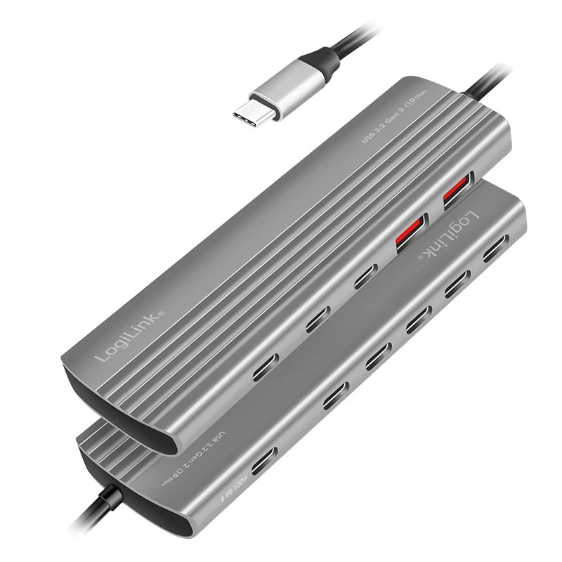 LogiLink USB 3.2 Gen2 Hub 4+1-port 2x USB-A 2x USB-C PD 100W aluminum