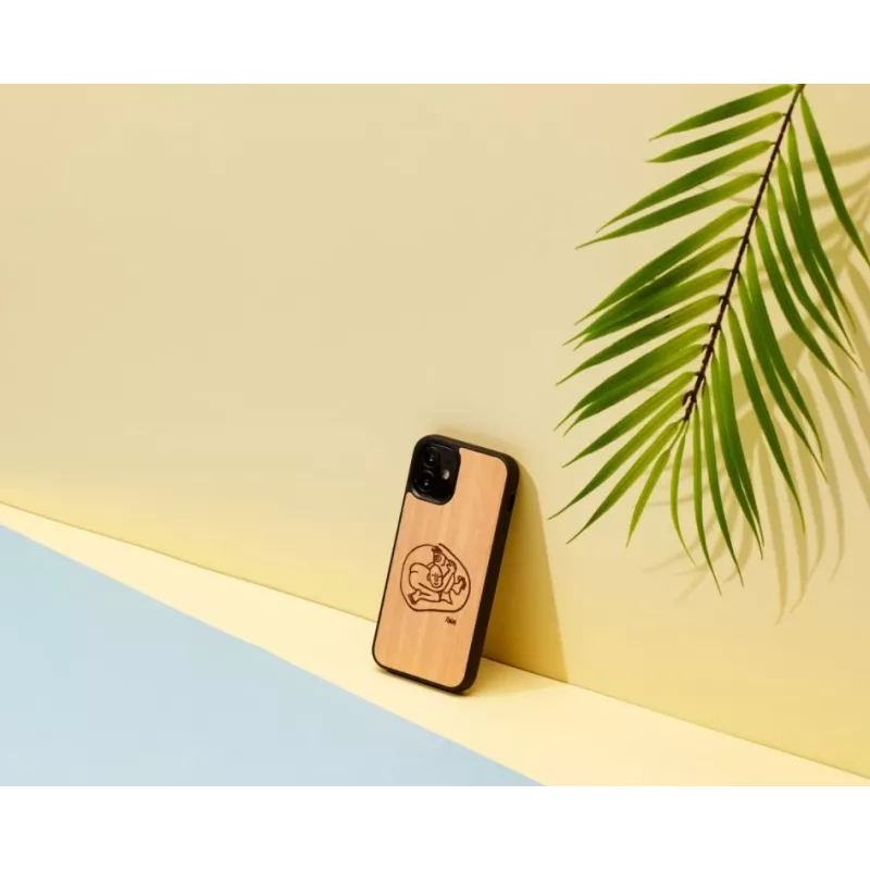 Protective phone case Man and Wood for iPhone 12 mini — child fish design