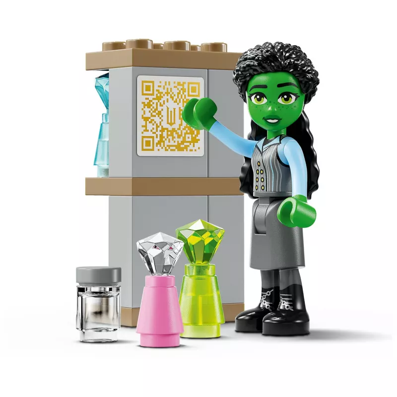 Construction toy LEGO set 75681 with Wicked, Glinda, Elphaba, Nessarose and Shiz University minifigures