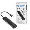 Hub USB-C, 4-porty 2x USB-A,2xUSB-C, Black