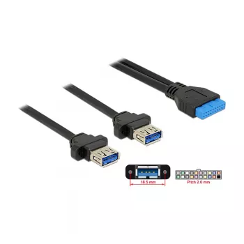 USB cable DeLOCK 85244 0.8 m Black