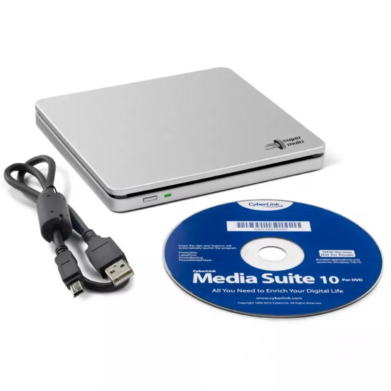 GP70NS50 SLIM, External DVD writer (Silver, external, USB 2.0, 5,25)