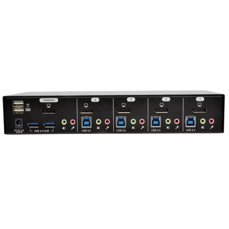 EATON TRIPPLITE 4-Port DisplayPort KVM Switch with Audio Cables and USB 3.0 SuperSpeed Hub (B004-DPUA4-K)