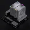 Jonsbo HX6280 CPU cooler, PWM, RGB - 130mm, white