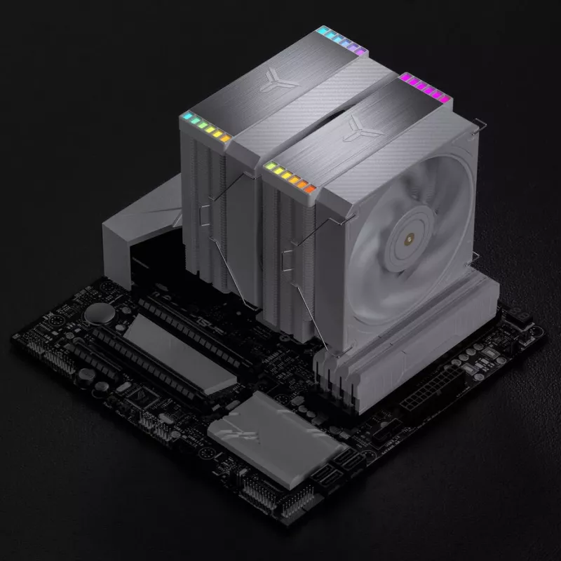 Jonsbo HX6280 CPU cooler, PWM, RGB - 130mm, white