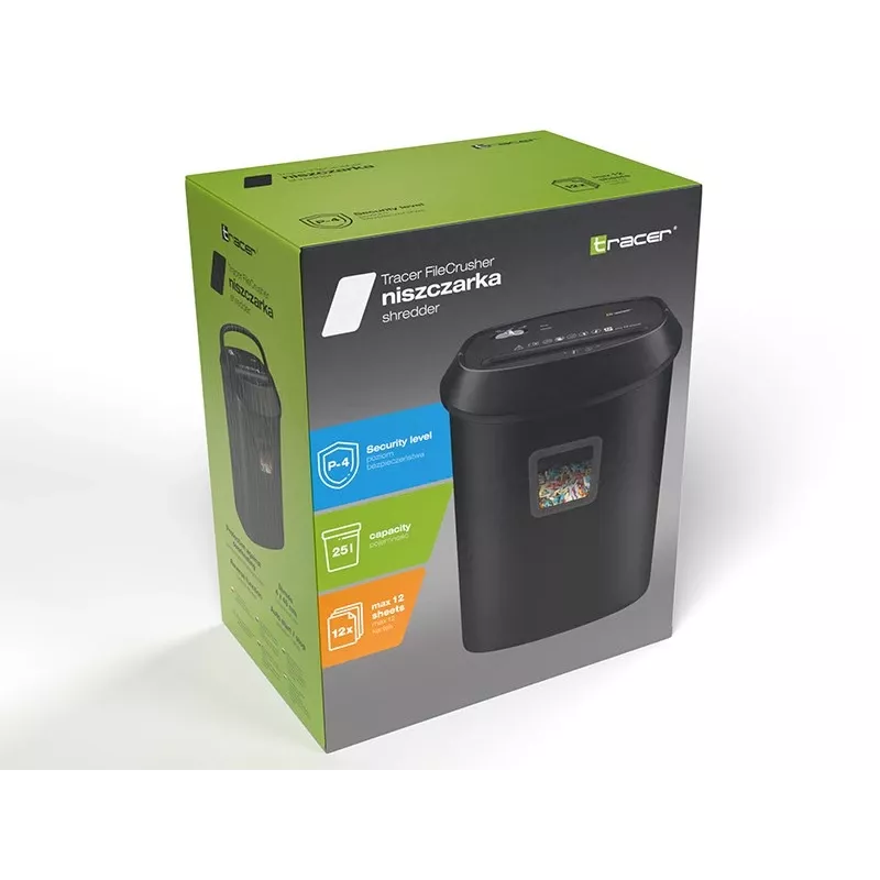 Tracer FileCrusher Paper Shredder, Black