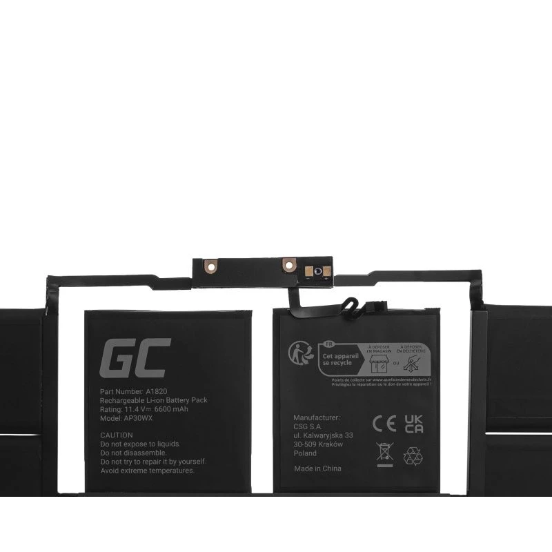 Battery Green Cell AP30WX for Apple MacBook Pro 15 A1707