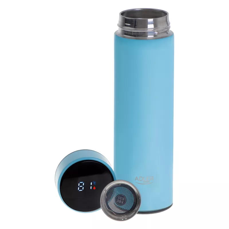 Vacuum flask Adler AD 4506BL - LED temperature display thermos, blue