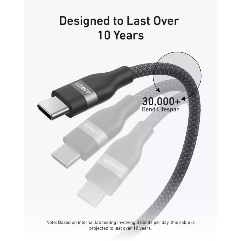 USB-C to USB-C cable Anker A82E2 — USB 2.0, 1.8 m, black
