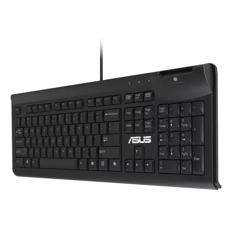 Wired Full-size Keyboard ASUS KU100 Black, Estonian layout, USB Type-A, 2 m cable