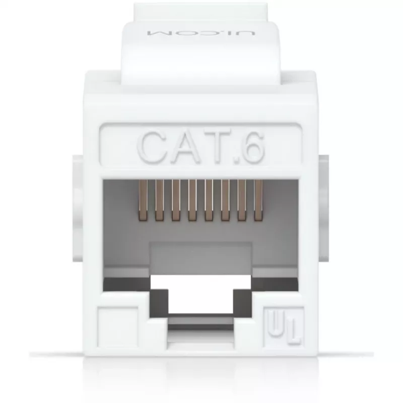UBIQUITI CAT6 KEYSTONE COUPLER, 12-PACK. PASS-THROUGH CAT6 KEYSTONE COUPLER FOR CONNECTING PRE-TERMINATED ETHERNET CABLES SEAMLESSLY