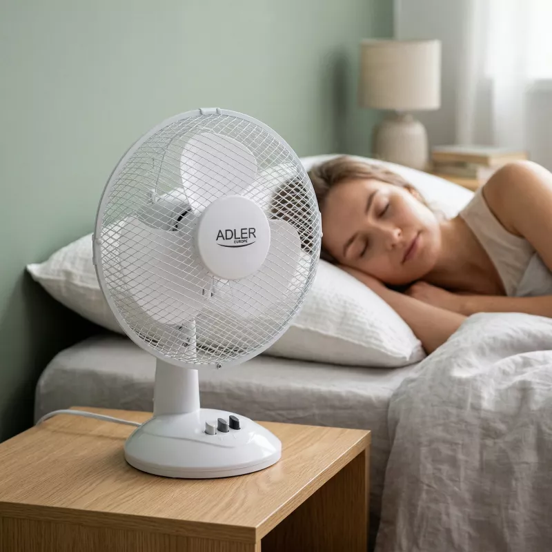 Adler | AD 7302 | Desk Fan | White | Diameter 23 cm | Number of speeds 2 | Oscillation | 60 W | No