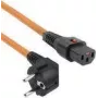 ACT Powercord CEE 7/7 male (angled) - C13 IEC Lock orange 2 m, EL247S