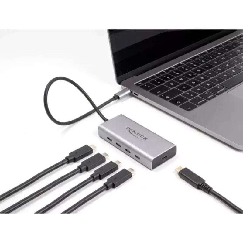 DeLOCK USB Hub 10 Gbps Type-C 4 Ports PD 85W 30cm Cable