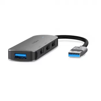 Nedis USB-Hub USB-A Plug - 4x USB A, 4-Port port(s), USB 2.0 / USB 3.2 Gen 1, USB-powered, 5 Gbps (CCGB61210GY01)