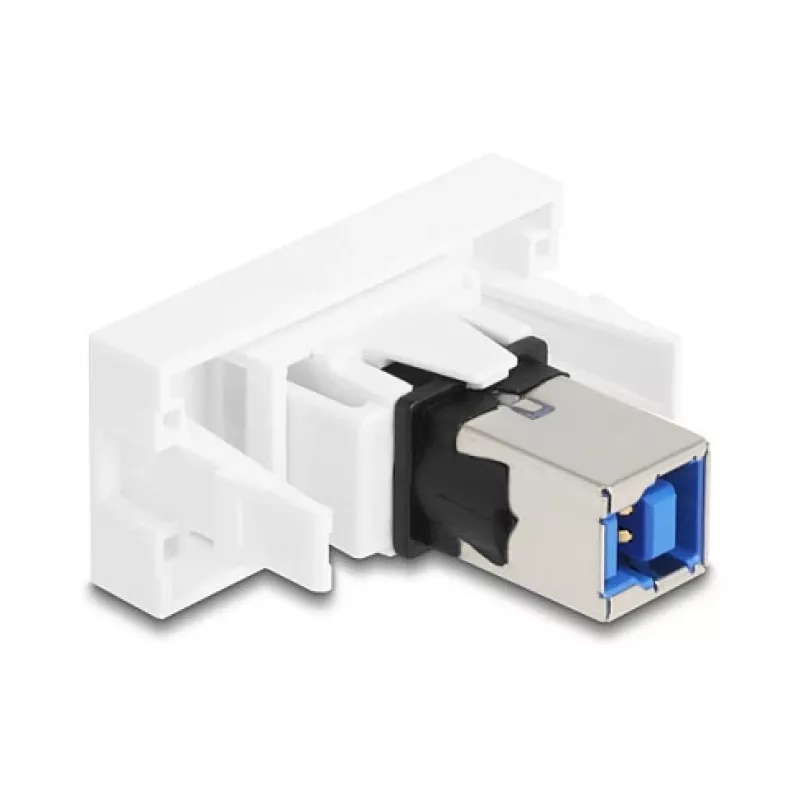 Keystone module DELOCK 90910 — flat USB A connector, white, 45×22.5×42.6 mm