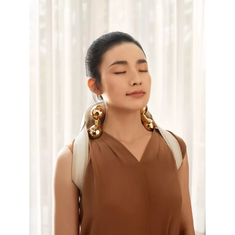 SKG H7 Ultra-E - Golden massage heads, Combo massage, Compression massage, Kneading massage, Vibration massage, Neck, Shoulders, Gold, Plastic, Buttons, Battery