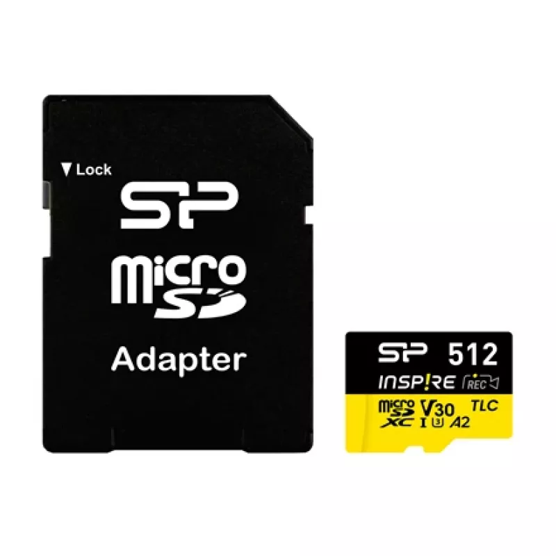 Memory card Silicon Power Inspire 512 GB MicroSDXC V30 UHS-I U3 A2 4K + adapter (SP512GBSTXLA2V1NSP)