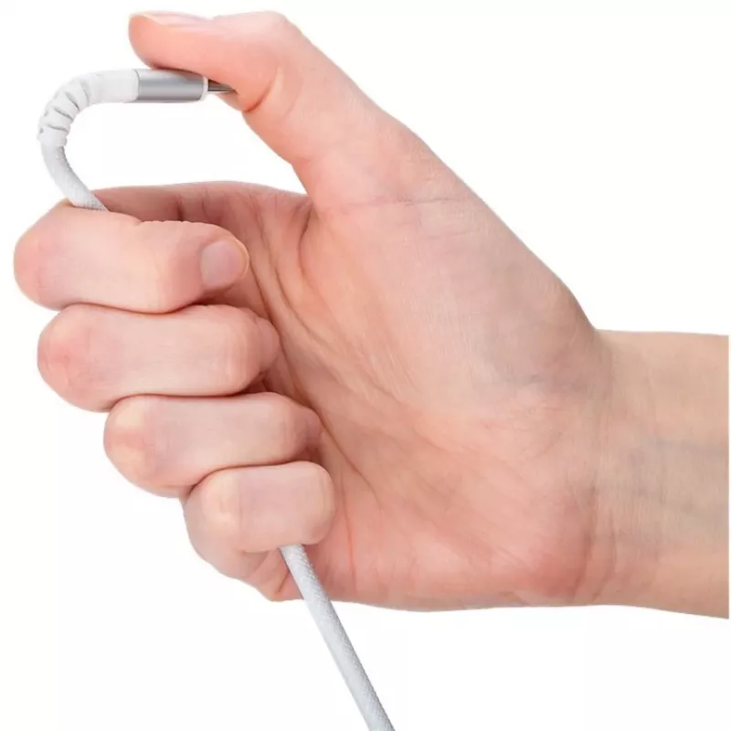 Goobay KAB USB-C (ST-ST) 2m Connection Cable Textilmantel White USB Cable USB 2.0 USB C (70194)
