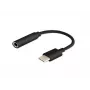 Cable gender changer SAVIO AK-35/B USB Type‑C (3.1) male to 3.5mm female, black