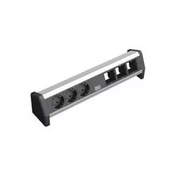 Power Extension 3 AC Outlet Bachmann 902.002 Black Silver